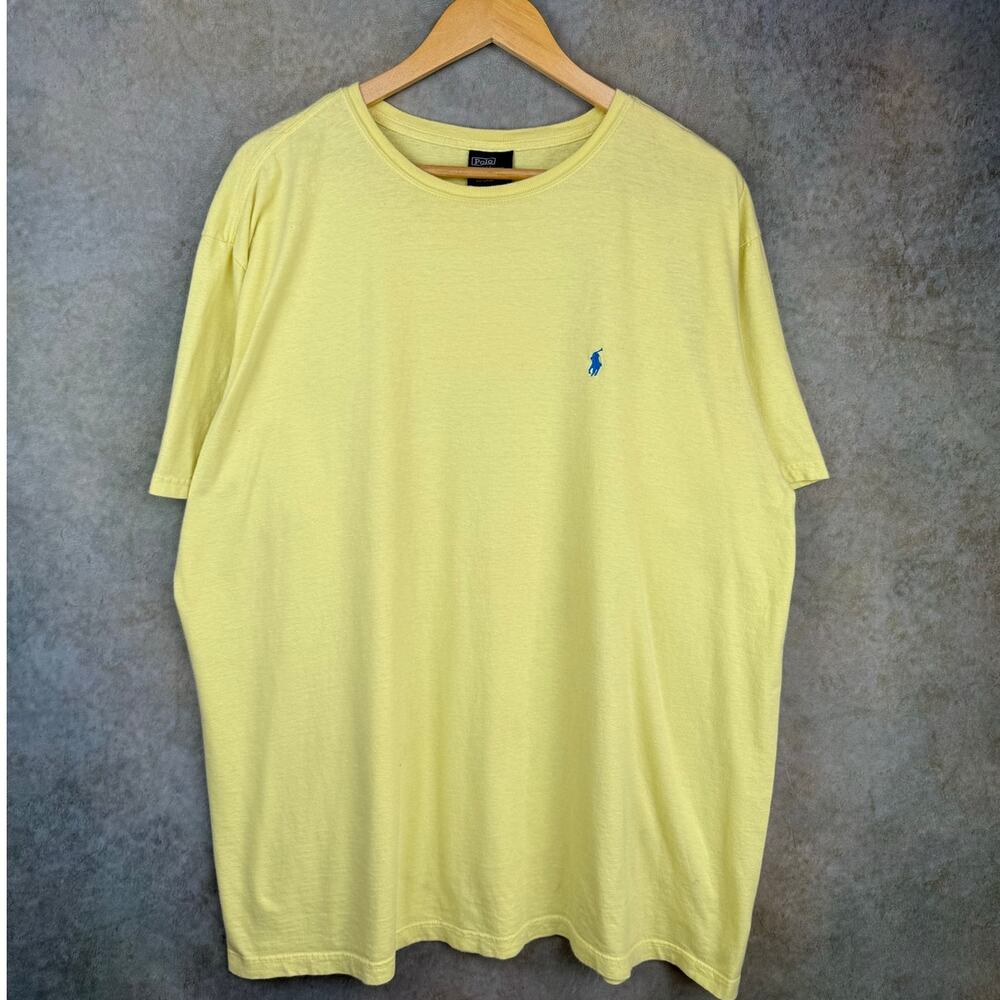 VTG 90s Polo Ralph Lauren T Shirt Mens Sz XL Yellow Pony Logo Retro